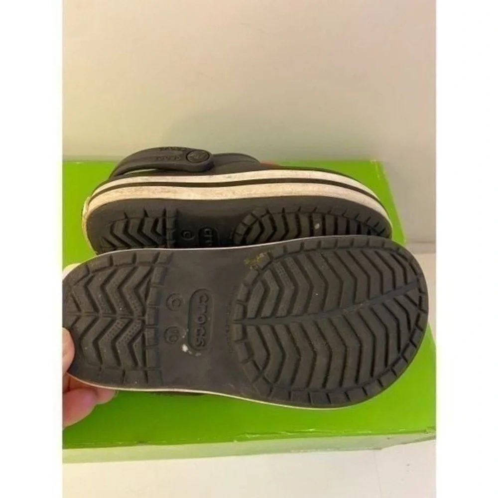 Crocs‎ Wide Bands Black Clogs Sandals Kids size 10